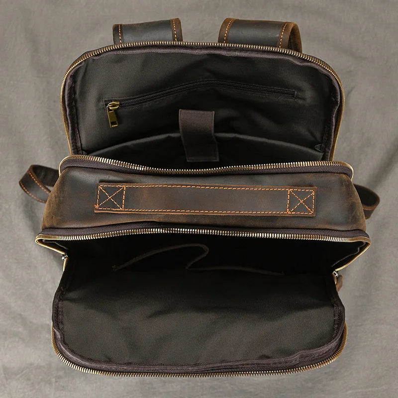 Vintage Leather Travel Backpack