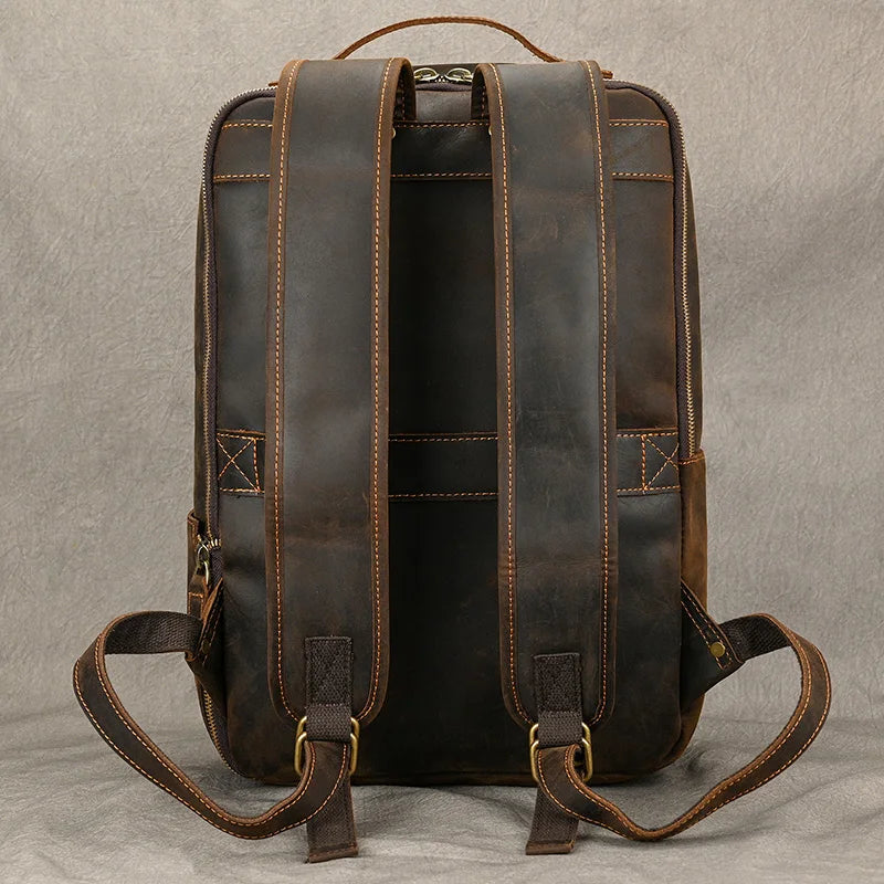 Vintage Leather Travel Backpack