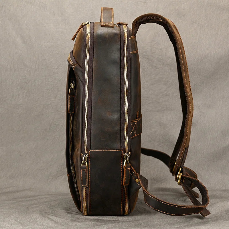 Vintage Leather Travel Backpack