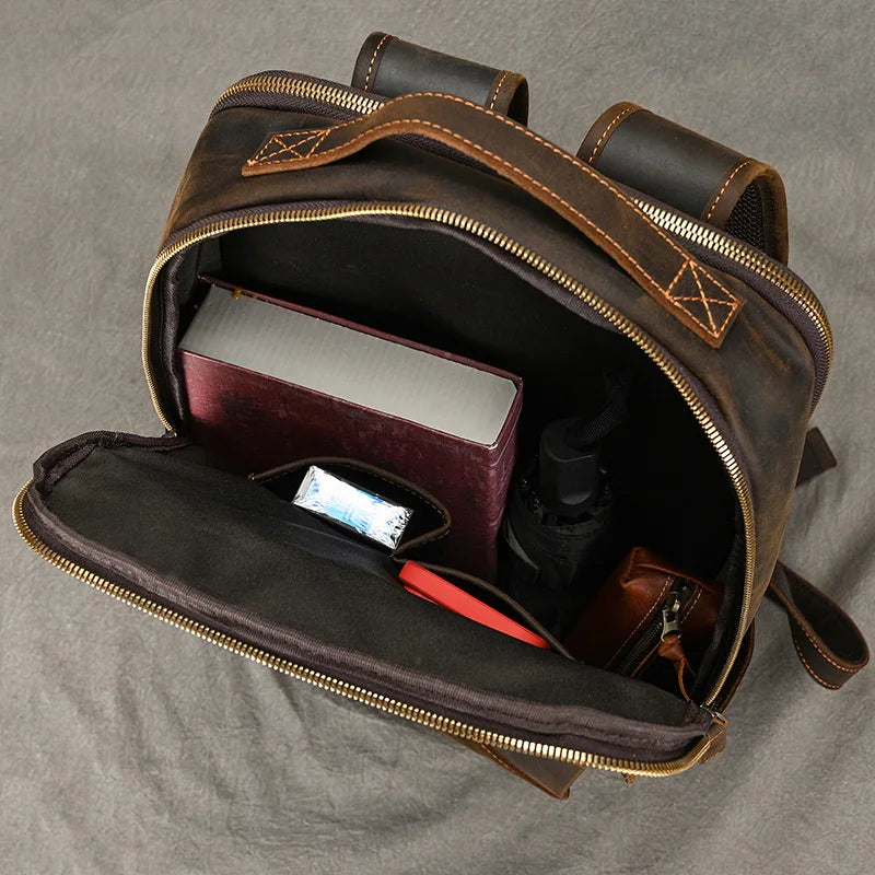 Vintage Leather Travel Backpack