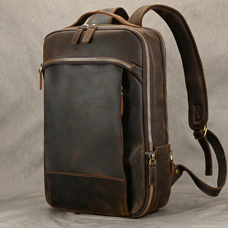 Vintage Leather Travel Backpack