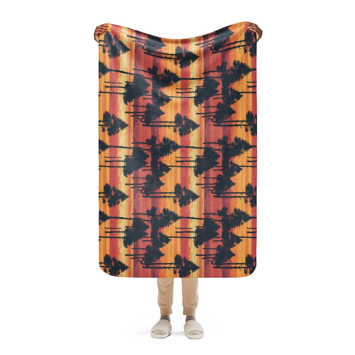 Pine Days Sunset Sherpa blanket