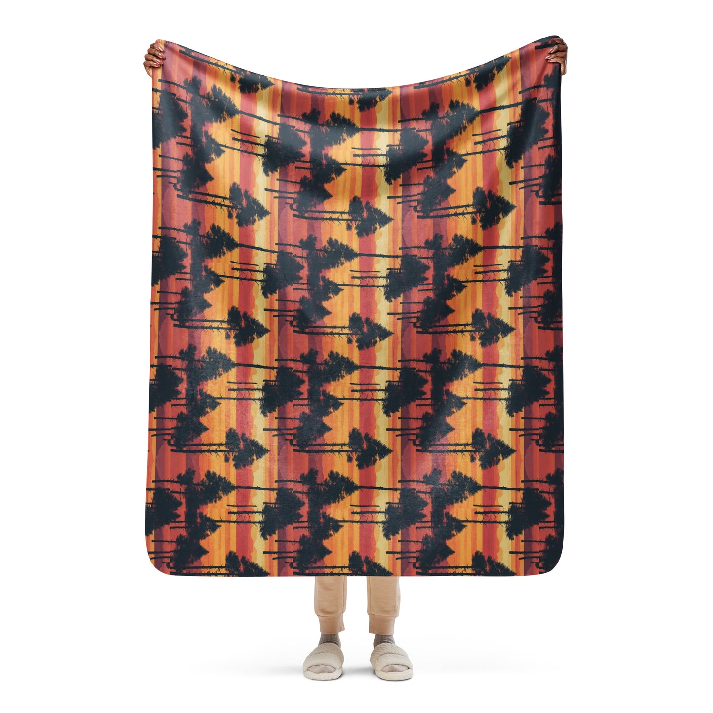 Pine Days Sunset Sherpa blanket